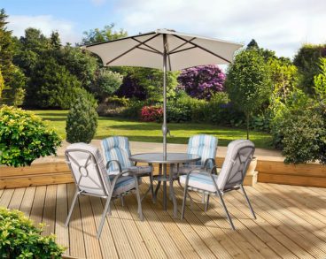 Pagoda Roma Dining Set With Parasol 4 Seat