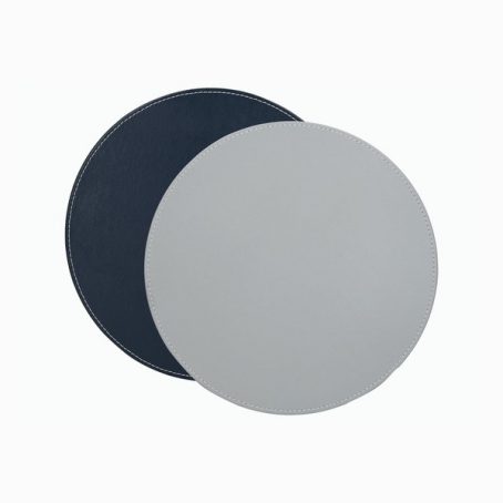 PLACEMATS FAUX LEATHER GREY 4PK
