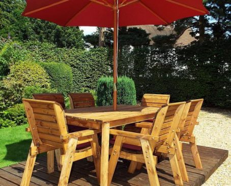 RECTANGULAR TABLE SET 6 SEATER WOODEN