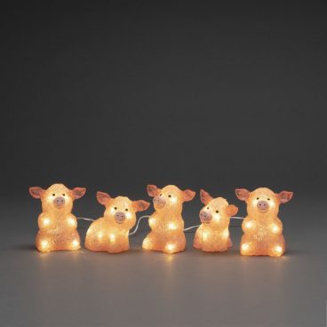 Konstsmide – LED Acrylic Pink Pigs Set of 5
