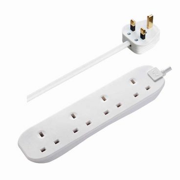 Masterplug – White Extention Lead – 4Gang 5Metre 13Amp