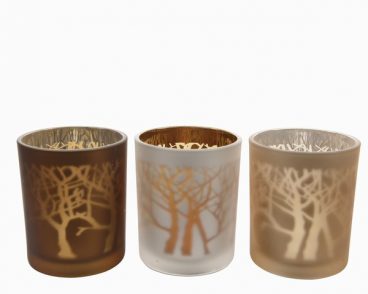 Kaemingk – Glass Tealight Holder Tree Design Assorted