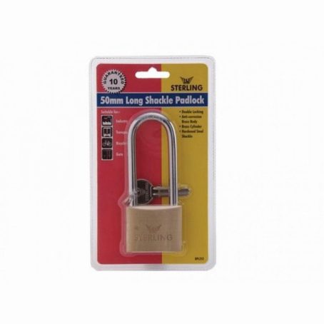 PADLOCK BURG BRASS LONG SHACKLE 50MM - Image 2