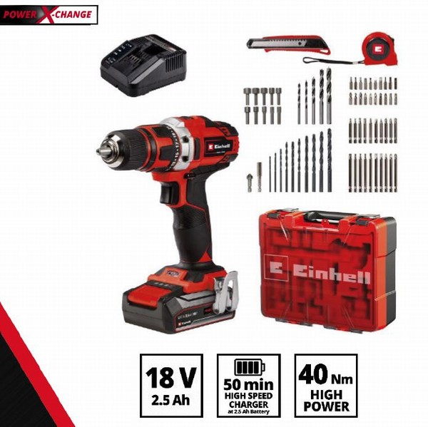 EINHELL C/LESS DRILL 18V BOX KIT 