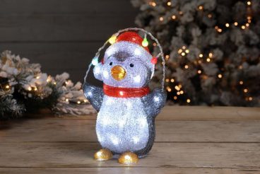 Festive – LED Acrylic Jolly Penguin 30cm
