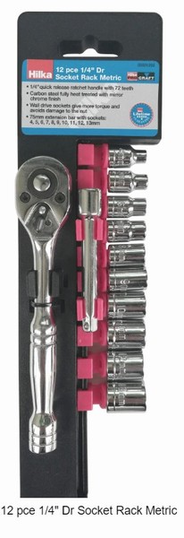 HILKA SOCKET SET METRIC 1/4IN 12PCE