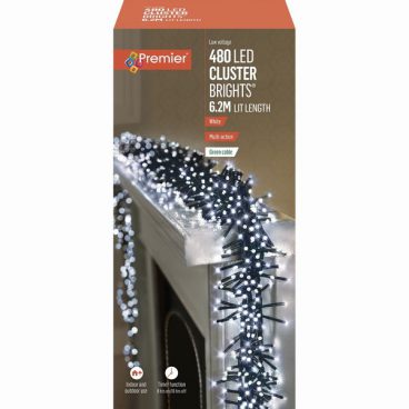 Premier – 480 LED Cluster Lights White 6.2M