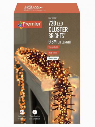 Premier – 720 LED Cluster Lights Gold 9.3M