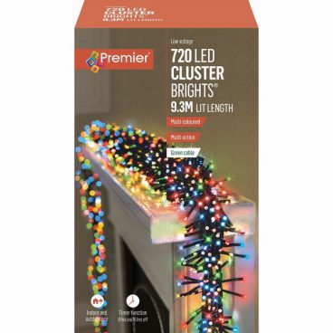 Premier – 720 LED Cluster Lights Multi-Coloured 9.3M