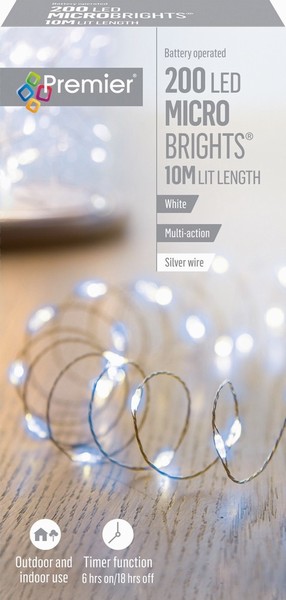 Premier – 200 LED Battery Microbrights White 10M