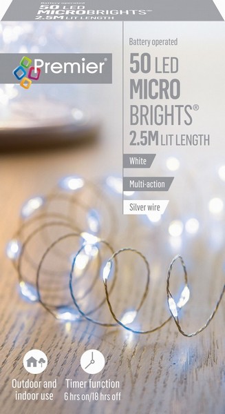 Premier – 50 LED Battery Microbrights White 2.4M