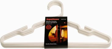 COAT HANGERS PLASTIC WHITE PK5 SUPA