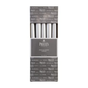 Price’s – Venetian Candles Silver 10Pack