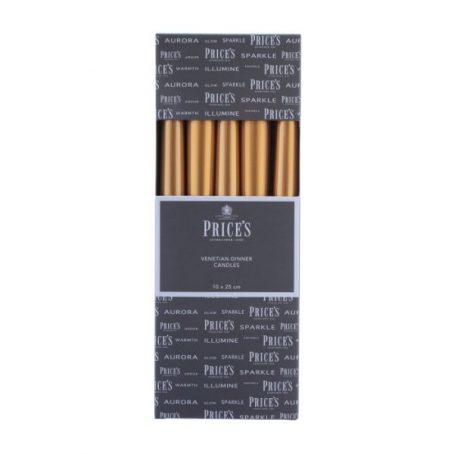 Price's - Venetian Candles Gold 10Pack