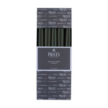 VENETIAN CANDLES – GREEN – PACK OF 10