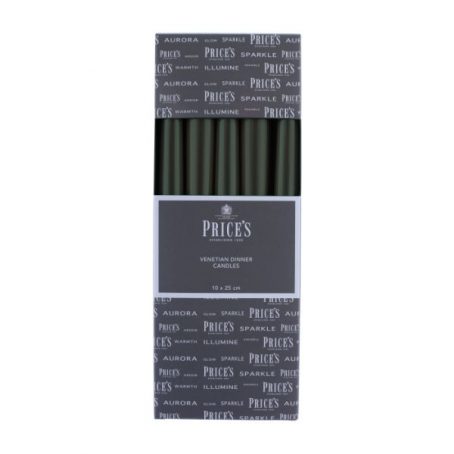 VENETIAN CANDLES - GREEN - PACK OF 10