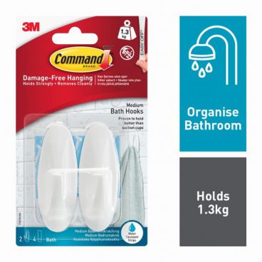 COMMAND BATH HOOKS 2PK