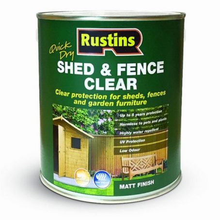 mica04/25 RUSTINS SHED & FENCE CLEAR QD 5L