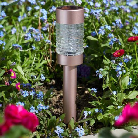 SOLAR LED STAKE LIGHT MARTINI ROSE GOLD WARM - Image 2