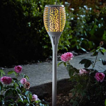 SOLAR LIGHT FLAME TORCH SLATE (2 FOR £20)