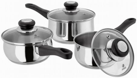 Judge - Vista Stainless Steel Saucepan Set of 3 (14cm/16cm/18cm)