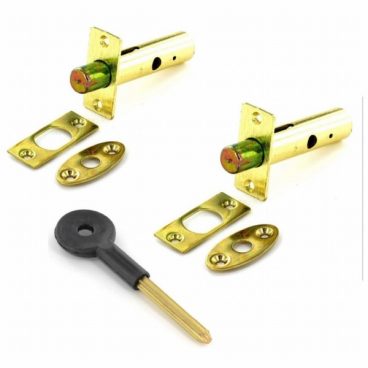BRASS SECURITY BOLTS + KEY S1082