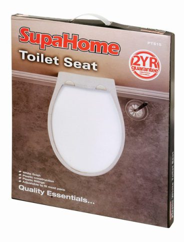 TOILET SEAT WHITE PLASTIC SUPA