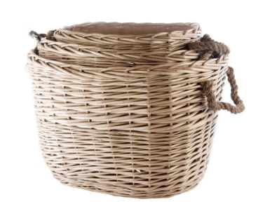 Log Basket – Oval Lined Small