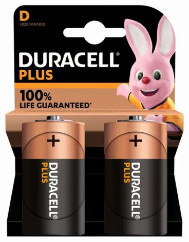 Duracell – Plus D Battery – 2 Pack