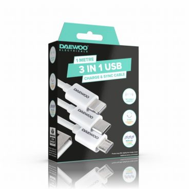 Daewoo – 3IN1 USB Phone Charger Cable – 1Metre