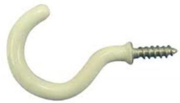 (x6)25mm WHITE SHLD CUP HOOKS