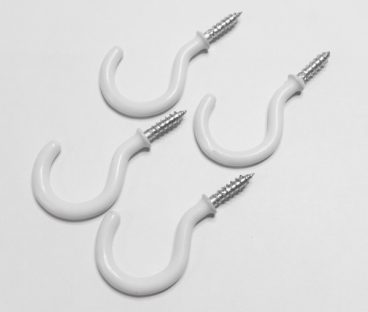 (x4)40mm WHITE SHLD CUP HOOKS