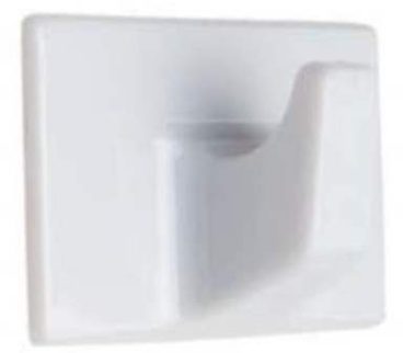 (x2)MED WHITE S/A SQUARE HOOK