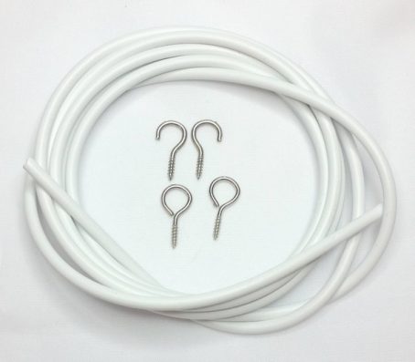 Murpack - Curtain Wire with Hook & Eyes 6'