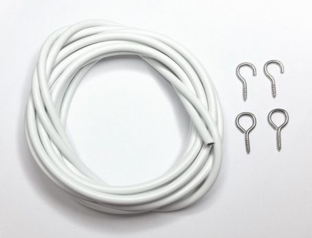 Murpack - Curtain Wire with Hook & Eyes 10'