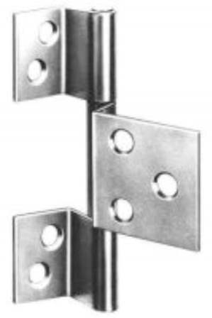 THREE LEAF CABINET HINGE NICKLE PLATED 63MM