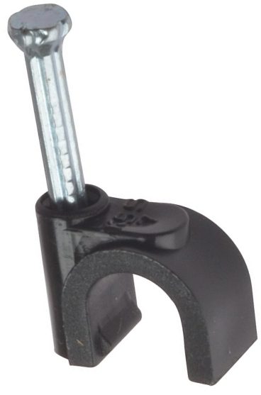 CABLE CLIPS COAXIAL BLACK PK16
