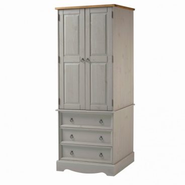 GREY CORONA 2 DOOR 3DRAWER W/ROBE