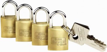 PADLOCK BURG BRASS 15MM PK4 n/r