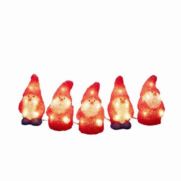 Konstsmide – LED Acrylic Santas Set of 5