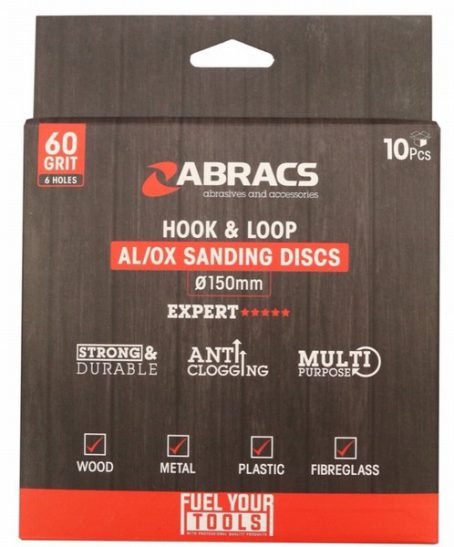 SANDING DISC COARSE 60 GRIT PK10 ABRACS - Image 2