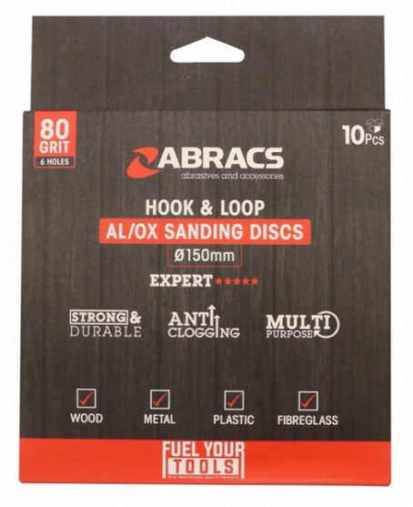 SANDING DISC MEDIUM 80 GRIT PK10 ABRACS - Image 2