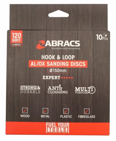 SANDING DISC FINE 120 GRIT PK10 ABRACS - Image 2