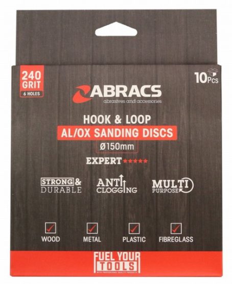 SANDING DISC FINE 240 GRIT PK10 ABRACS - Image 2
