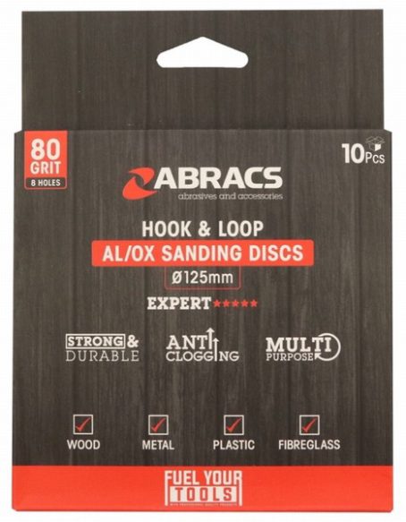 SANDING DISC MEDIUM 80 GRIT PK10 ABRACS - Image 2