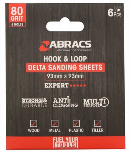 DELTA SHEET MEDIUM 80 GRIT PK6 ABRACS - Image 2