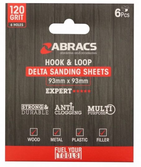 DELTA SHEET FINE 120 GRIT PK6 ABRACS - Image 2