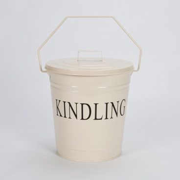 Kindling Bucket & Lid Cream