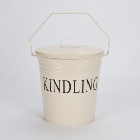 Kindling Bucket & Lid Cream