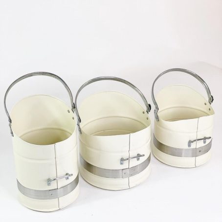 BrassWorld - Coal Bucket Heavy Duty Banded 18" - Cream